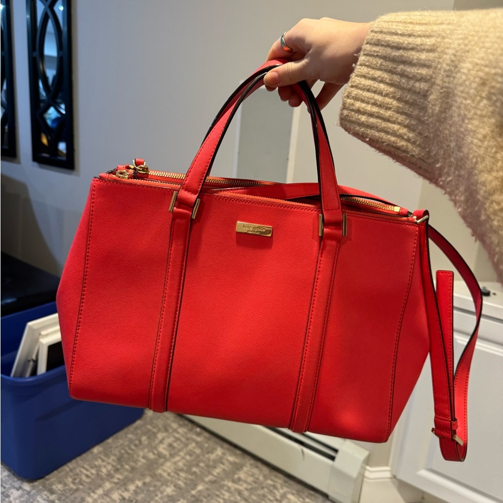 Kate Spade Small Loden Leather Handbag in Strawberryry